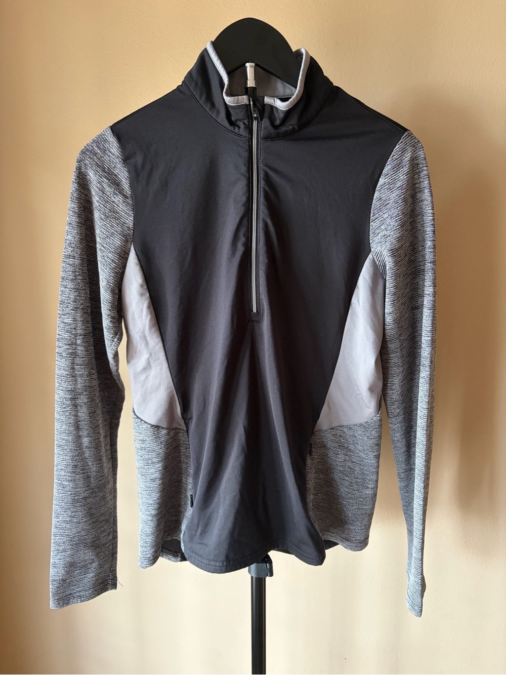 Antigua Black and Gray Zip-Up Performance Sweater